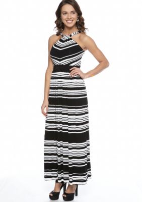 Calvin Klein Halter Stripe Maxi Dress