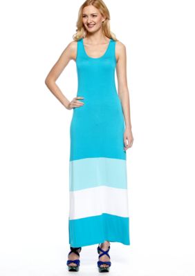Calvin Klein Racer Back Colorblock Tank Maxi Dress