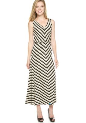Calvin Klein Sleeveless Stripped Maxi Dress
