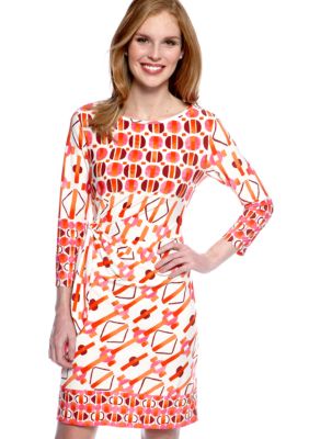 New Directions Three-Quarter Sleeved Matte Jersey Dress