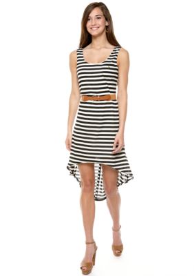 As U  Wish Knit Stripe Dress with High-Low Hem