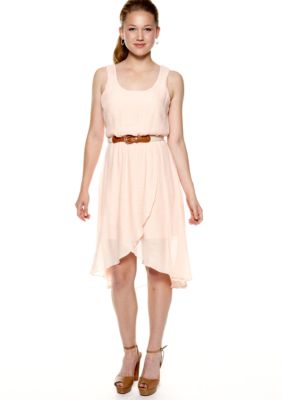 As U  Wish Sleeveless Gauze High Low Wrap Dress