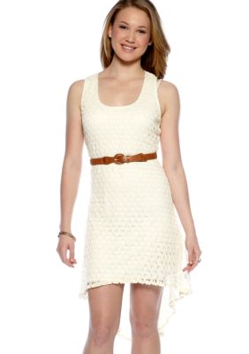 As U  Wish Sleeveless Crochet Hi Lo