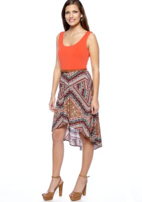 As U  Wish Knit Tank Print Challis