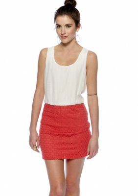 As U  Wish Sleeveless Gauze Top Crochet Dress