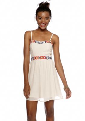 As U  Wish Embroidered Trim Cut Out Dress