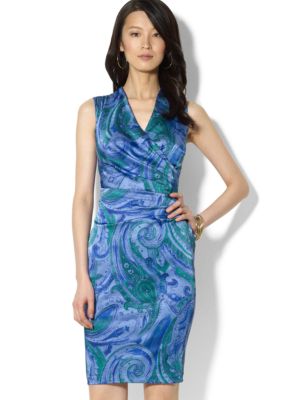 Lauren Ralph Lauren Sleeveless Crossover V-Neck Dress