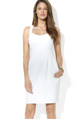 Lauren Ralph Lauren Scoopneck Basket-Weave Cotton Dress