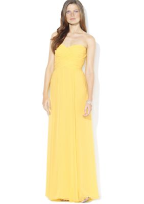 Lauren Ralph Lauren Emmie Strapless Crisscross Gown