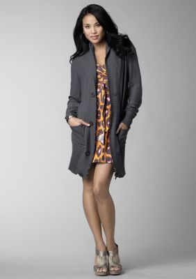 Jessica Simpson Animal Print Sweater Jacket Dress