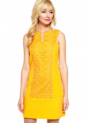 Jessica Simpson Sleeveless Shift Dress with Embroidery