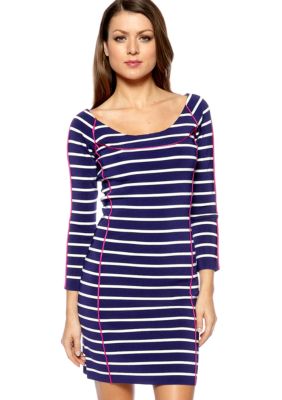 Jessica Simpson Three-Quarter Sleeved Stripe Dress