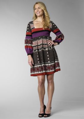 Jessica Simpson Printed Peasant Dress