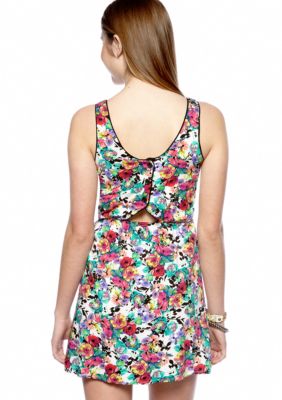 Belle Du Jour Floral Challis Dress with Button Back