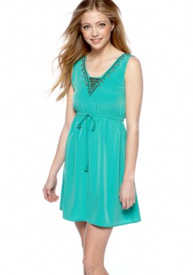 BeBop Stud Embellished Crepe Dress