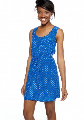 BeBop Sleeveless Dot Print Cut Out Dress
