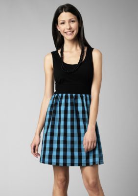 BeBop Knit to Woven Buffalo Check Dress