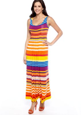 New Directions Sleeveless Stripe Maxi Dress