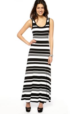 New Directions Striped Knit Maxi Dress