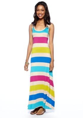 New Directions Sleeveless Striped Maxi Dress