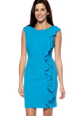 New Directions Side Ruffled Sheath Dress