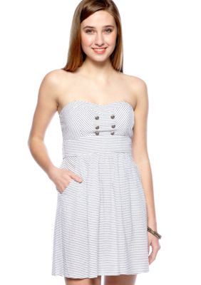 Trixxi Seersucker Tube Dress