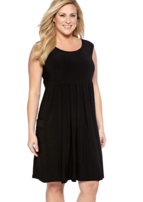 New Directions Plus Size Sleeveless Empire Waist Dress