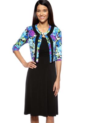 Madison Leigh Petite Printed Jacket Dress