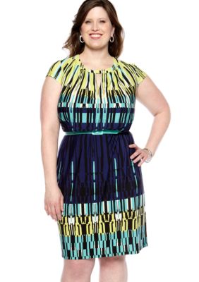 Madison Leigh Plus Size Geo Print Dress