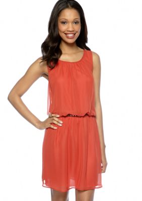 Acclaimed Sleeveless Blouson Belted Dress