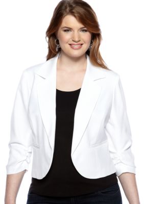 New Directions Plus Size Three-Quarter Sleeved Notch Collar Jacket