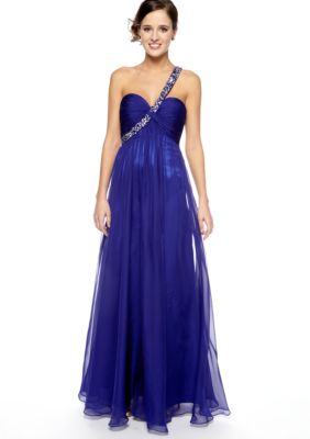 Be by Jay Reynolds One Shoulder Bead and Sequins Gown