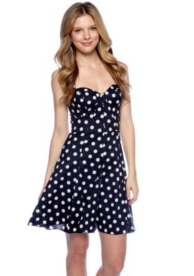 Betsey Johnson Halter Polka Dot Swing Dress