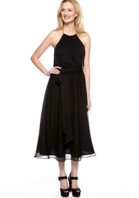 Isaac Mizrahi New York Halter Neck Chiffon T-Length Dress