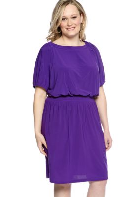 Tiana B Plus Size Short-Sleeved Peasant Dress