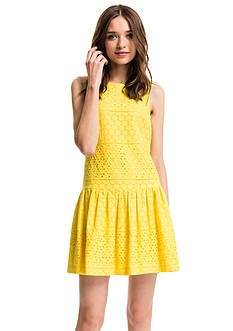 CeCe by Cynthia Steffe Eyelet Fit-and-Flare Dress
