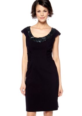 Adrianna Papell Cap-Sleeved Sheath Dress