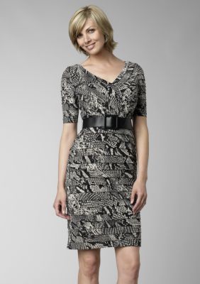 Adrianna Papell Snake Print Matte Jersey Dress