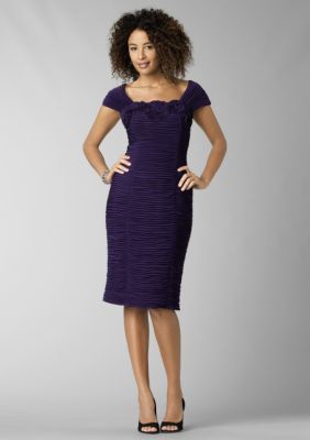 Adrianna Papell Rosette Matte Jersey Dress