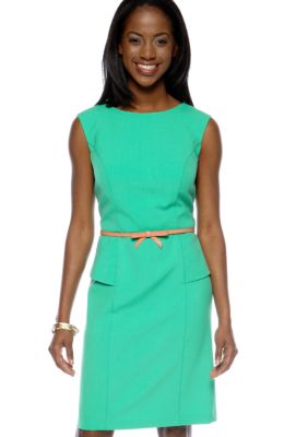 AGB Sleeveless Belted Sheath Dress