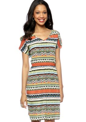 AGB Dolman Sleeved Printed Dress