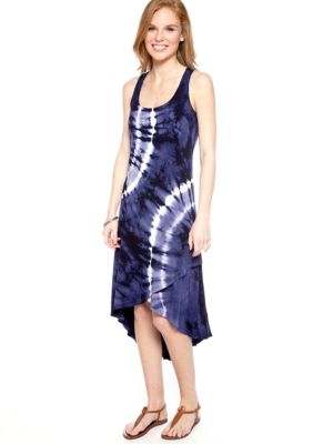 AGB Sleeveless Tie Dye Hi-Lo Tank Dress