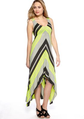 AGB Sleeveless Stripe Hi-Lo Maxi Dress