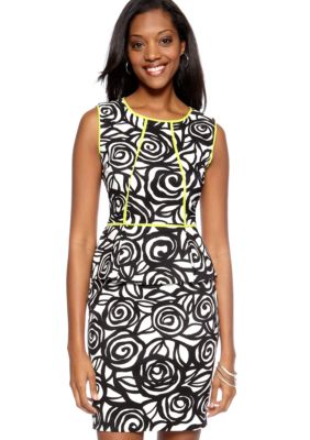 AGB Petite Printed Peplum Sheath Dress