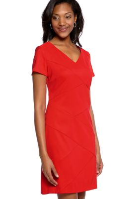 AGB Petite Solid Seamed Sheath