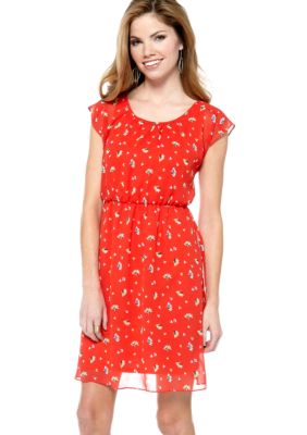 AGB Petite Dolman-Sleeved Printed Dress