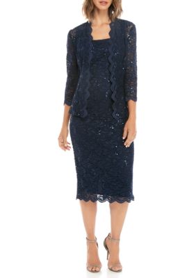 Alex Evenings T-length Jacket Dress with Sequin Detail