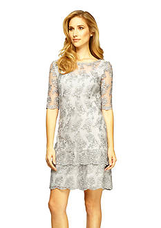 Alex Evenings Tiered Embroidered Shift Dress