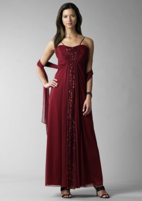 Alex Evenings Long Sequin Front Dress