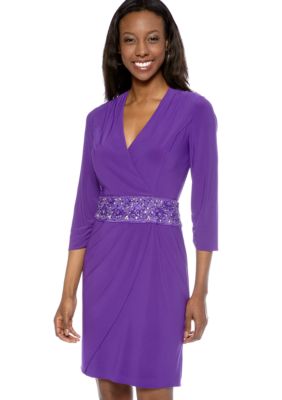 Alex Evenings Three-Quarter Sleeved Surplus Dress